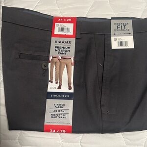 Haggar Men's Premium No Iron Pants - Dark Gray